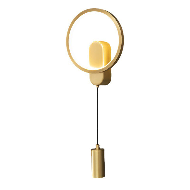 Contemporary 2-Light Wall Mounted Sconce Metal LED Wall Light in Black / Gold Finish