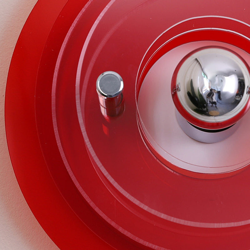 Round Multi Color Wall Mounted Fixture Acrylic & Iron 1 - Light Modern Wall Sconce