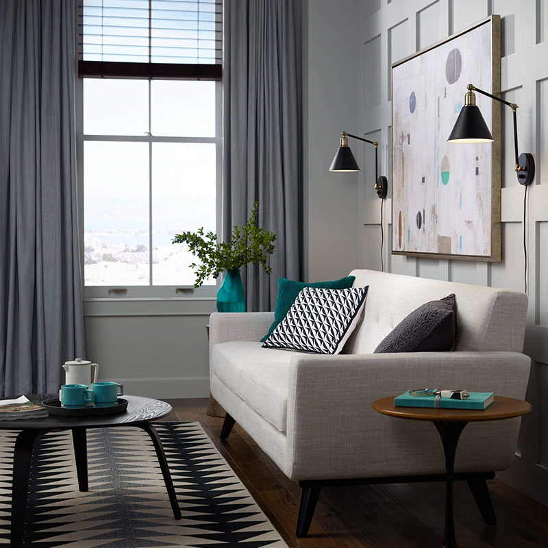 Black Modern Wall Sconce Cone Shape Wall Light with Metal Shade for Bedroom