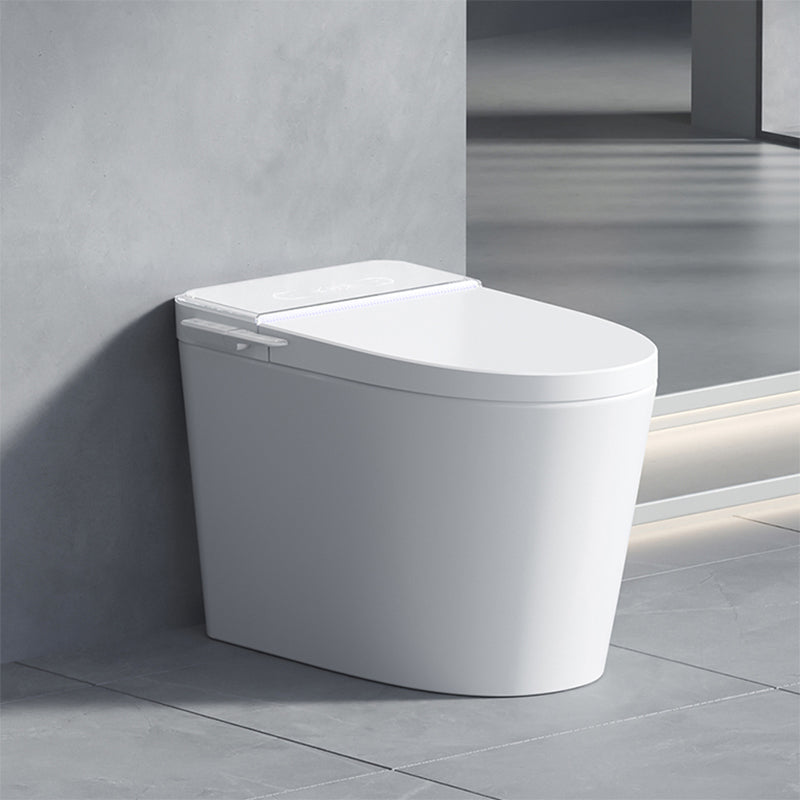 White Smart Toilet Elongated Bidet Seat with Unlimited Warm Water
