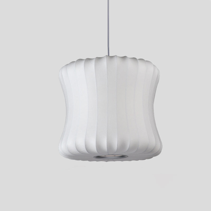 Luce a sospensione in tessuto curvy moderno 1 testa a sospensione del soffitto bianco a testa, largo 14,5 "/18,5"