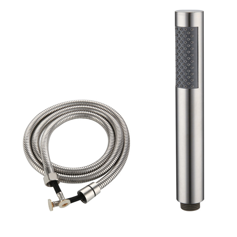 Cylindrical Hand Shower with Self-Cleaning Stainless Steel Wall-Mount Showerhead