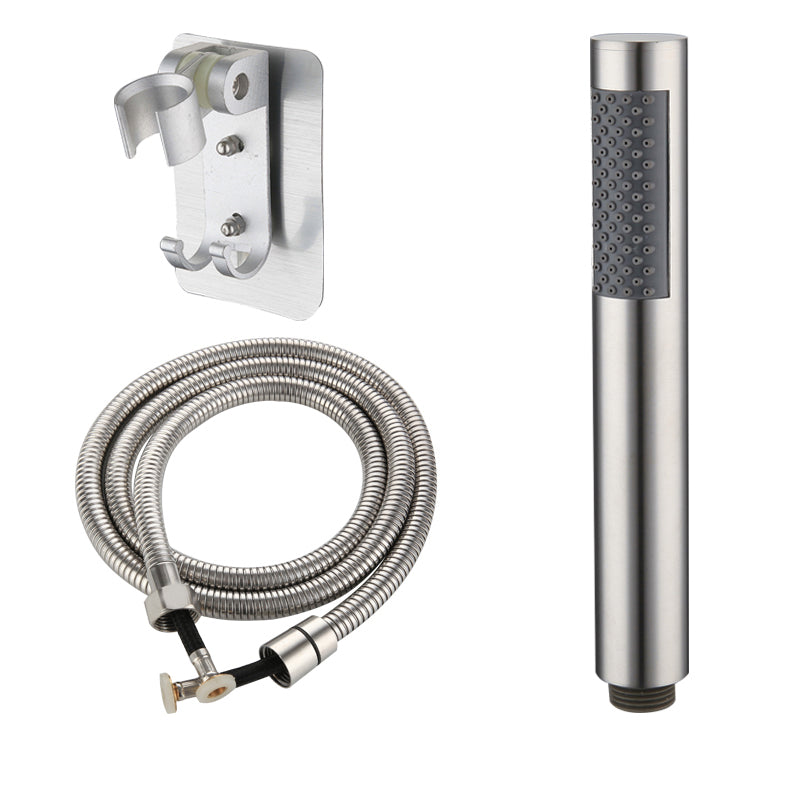 Cylindrical Hand Shower with Self-Cleaning Stainless Steel Wall-Mount Showerhead