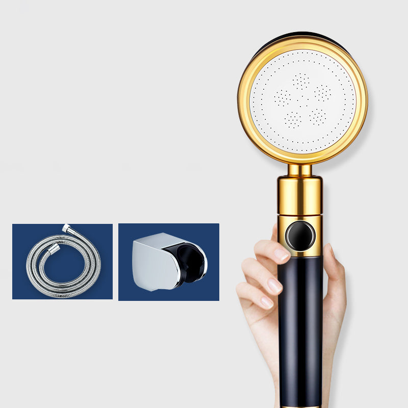 Modern Metal Hand Shower in Black Water Efficient Round Showerhead