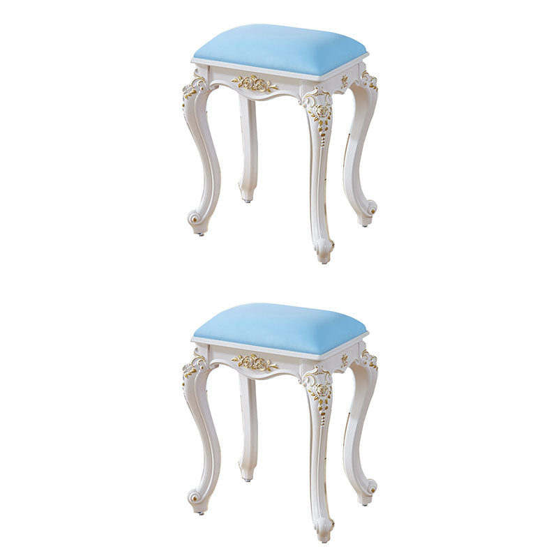 Glam Pouf Ottoman Faux Leather Solid Color Water Resistant Carving Rectangle Pouf