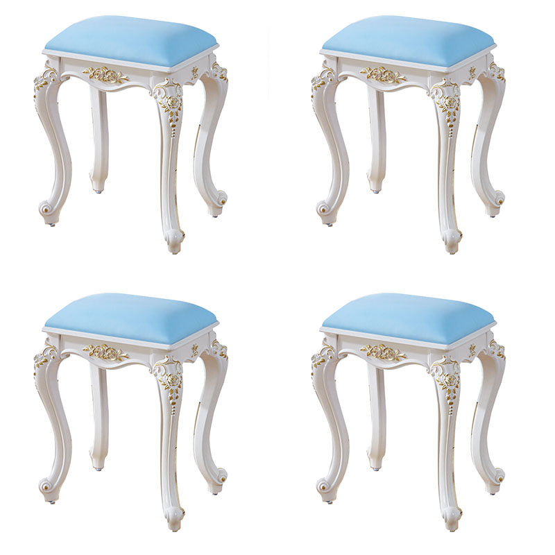 Glam Pouf Ottoman Faux Leather Solid Color Water Resistant Carving Rectangle Pouf