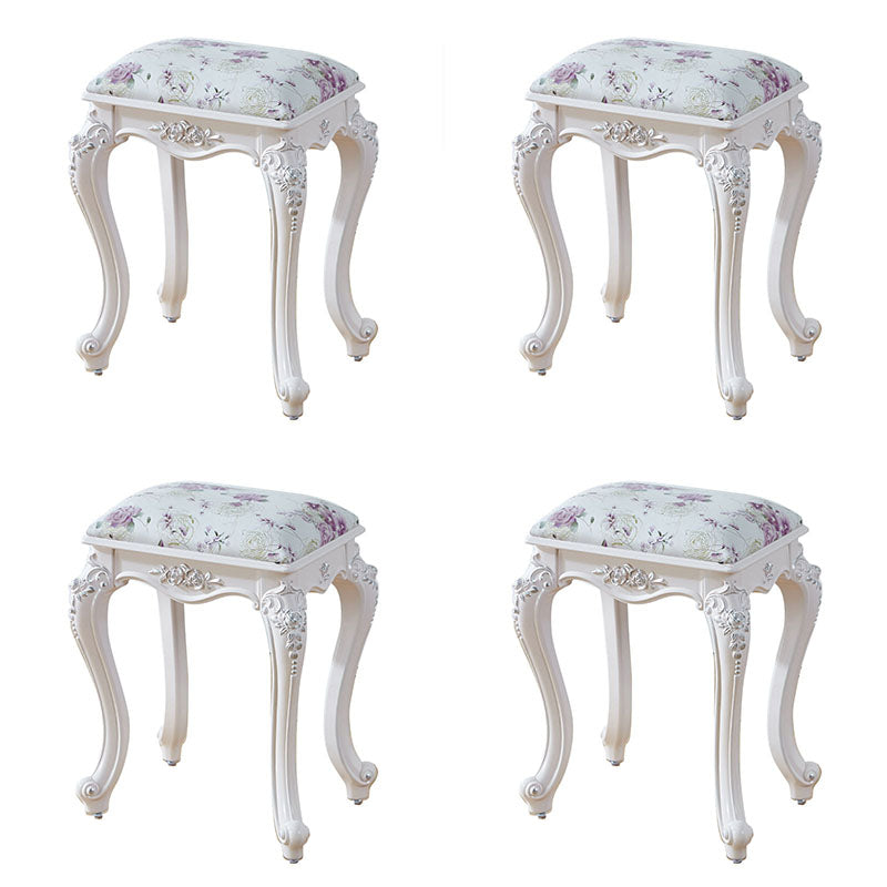 Glam Pouf Ottoman Faux Leather Solid Color Water Resistant Carving Rectangle Pouf