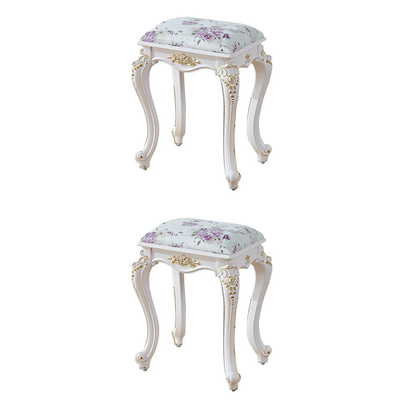 Glam Pouf Ottoman Faux Leather Solid Color Water Resistant Carving Rectangle Pouf