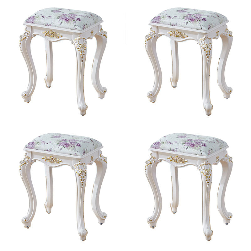 Glam Pouf Ottoman Faux Leather Solid Color Water Resistant Carving Rectangle Pouf