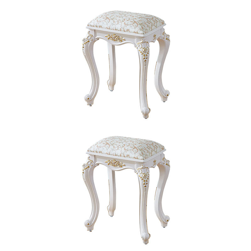 Glam Pouf Ottoman Faux Leather Solid Color Water Resistant Carving Rectangle Pouf