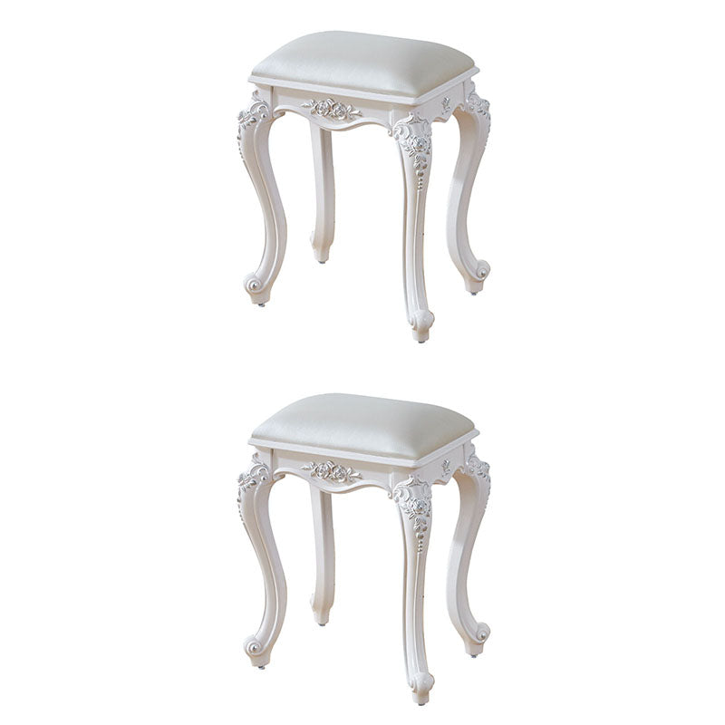 Glam Pouf Ottoman Faux Leather Solid Color Water Resistant Carving Rectangle Pouf