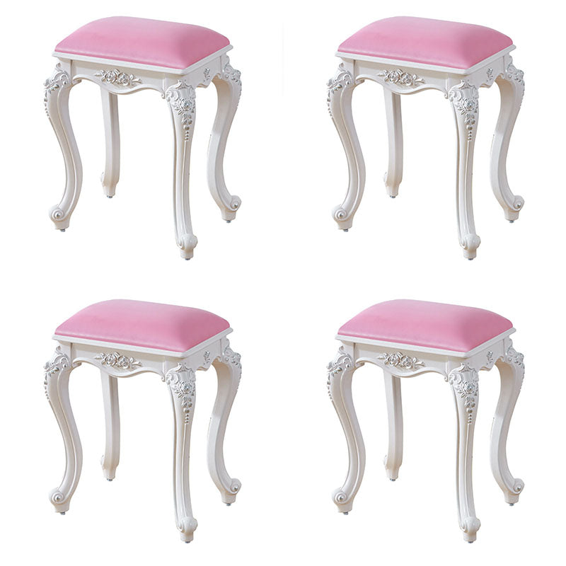 Glam Pouf Ottoman Faux Leather Solid Color Water Resistant Carving Rectangle Pouf