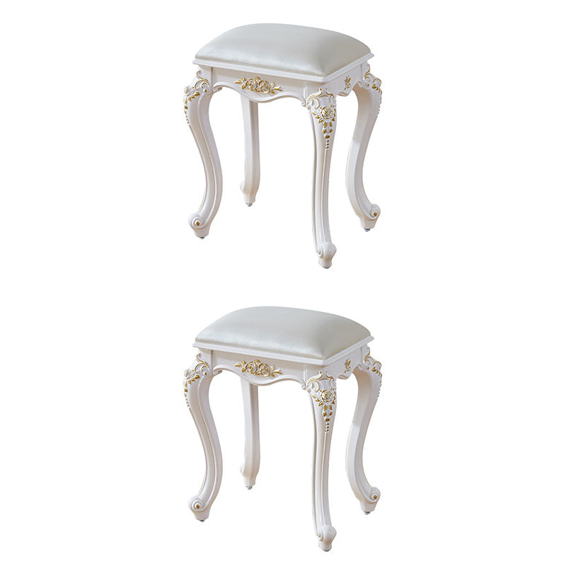 Glam Pouf Ottoman Faux Leather Solid Color Water Resistant Carving Rectangle Pouf