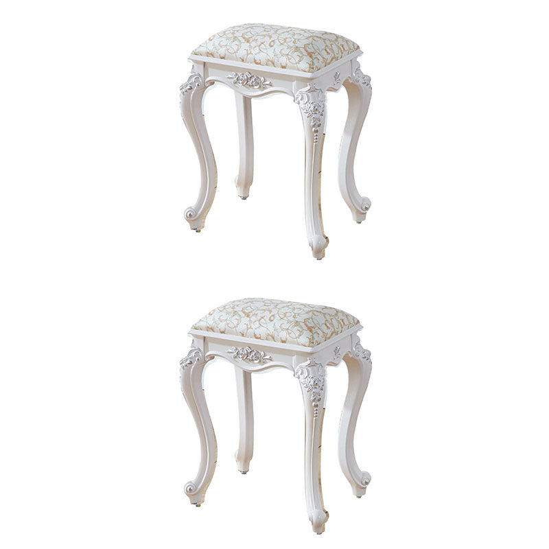 Glam Pouf Ottoman Faux Leather Solid Color Water Resistant Carving Rectangle Pouf