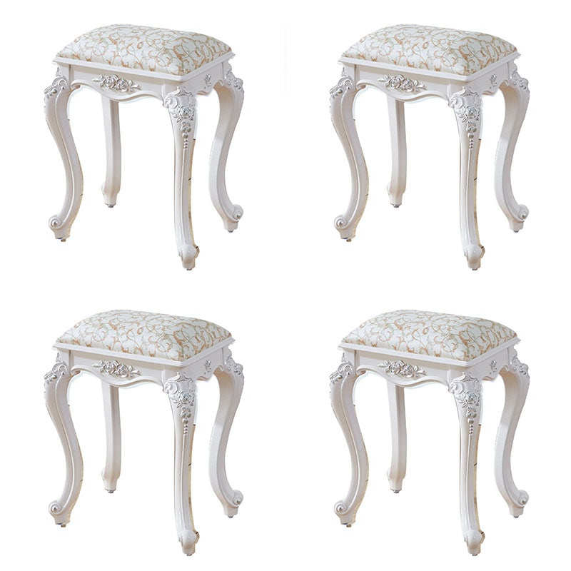 Glam Pouf Ottoman Faux Leather Solid Color Water Resistant Carving Rectangle Pouf