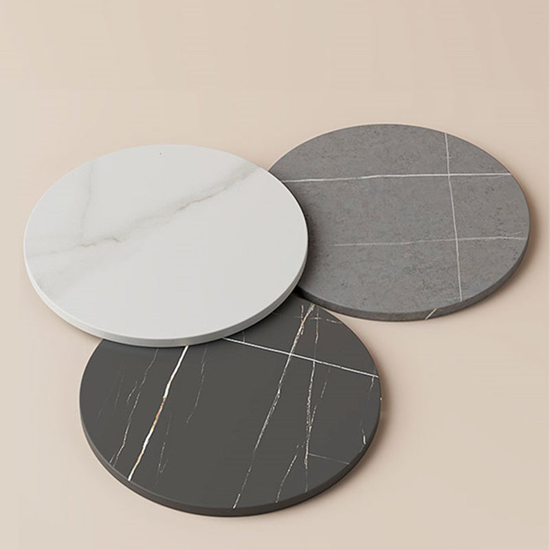 Minimalism Slate and Metal Single Coffee Table Frame Round Glam Coffee Table