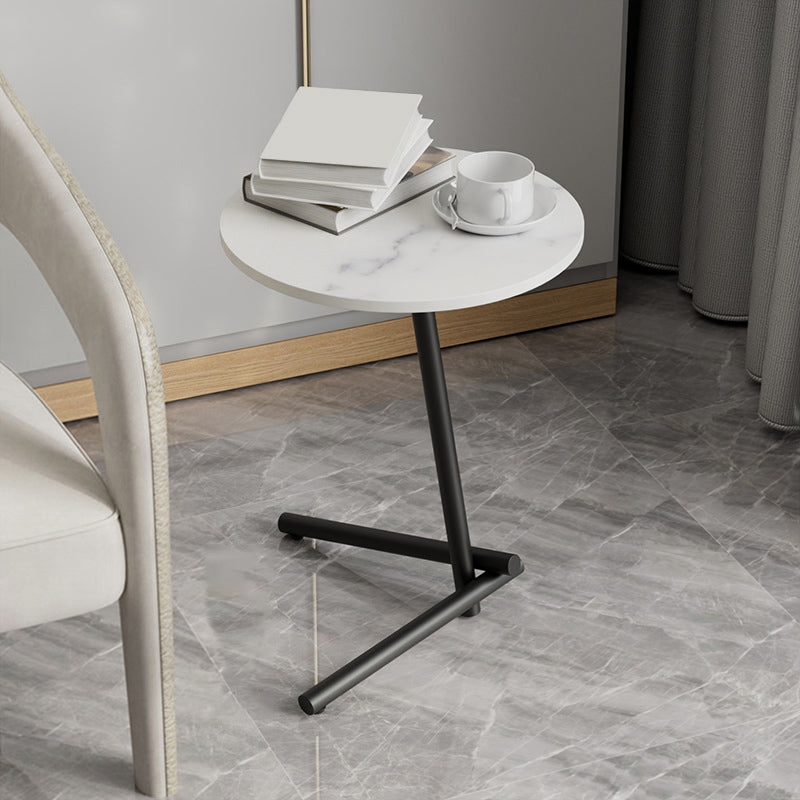 Minimalism Slate and Metal Single Coffee Table Frame Round Glam Coffee Table