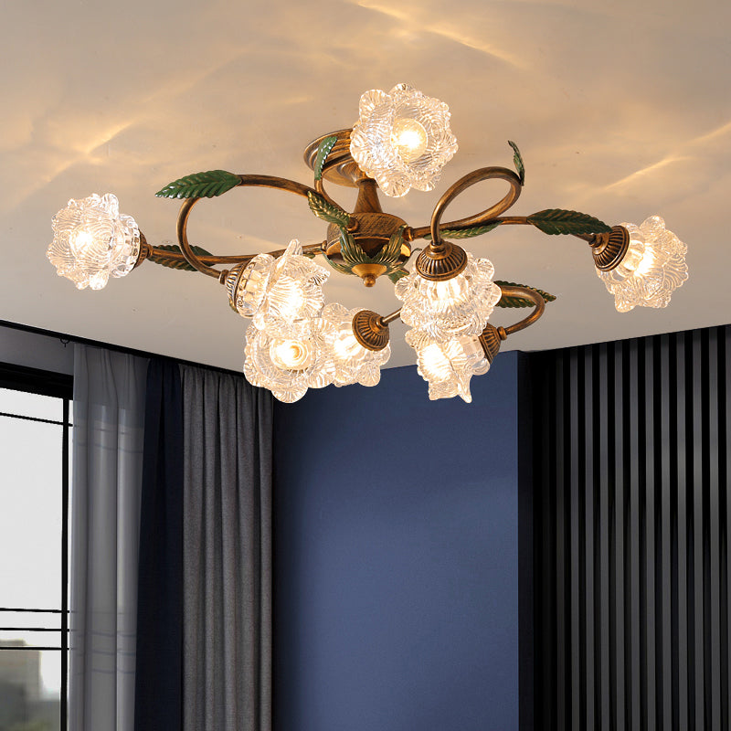 Modern Simple Iron Ceiling Lamp Flower Shape Ceiling Light for Living Room