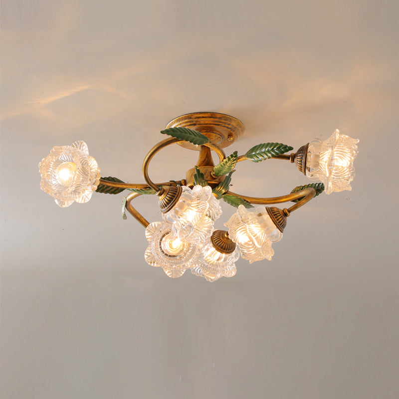 Modern Simple Iron Ceiling Lamp Flower Shape Ceiling Light for Living Room