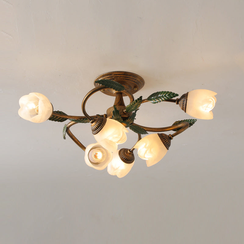 Modern Simple Iron Ceiling Lamp Flower Shape Ceiling Light for Living Room