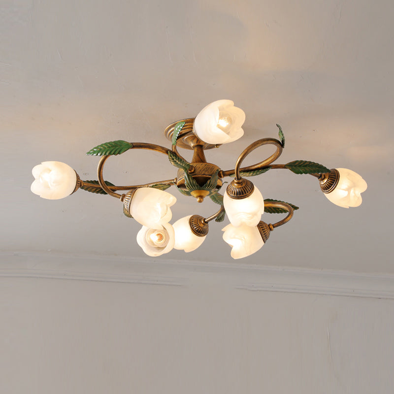 Modern Simple Iron Ceiling Lamp Flower Shape Ceiling Light for Living Room