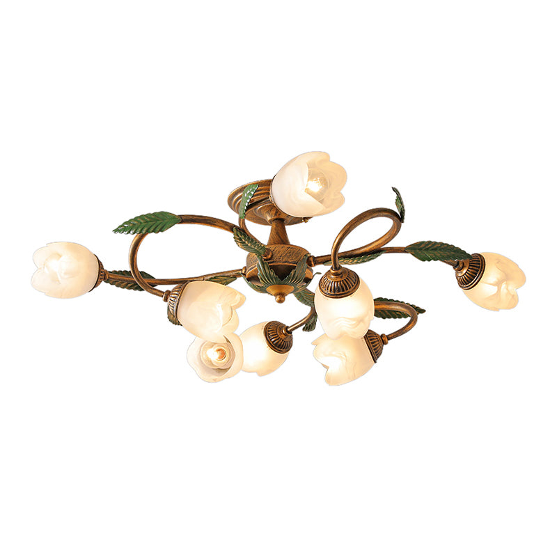 Modern Simple Iron Ceiling Lamp Flower Shape Ceiling Light for Living Room