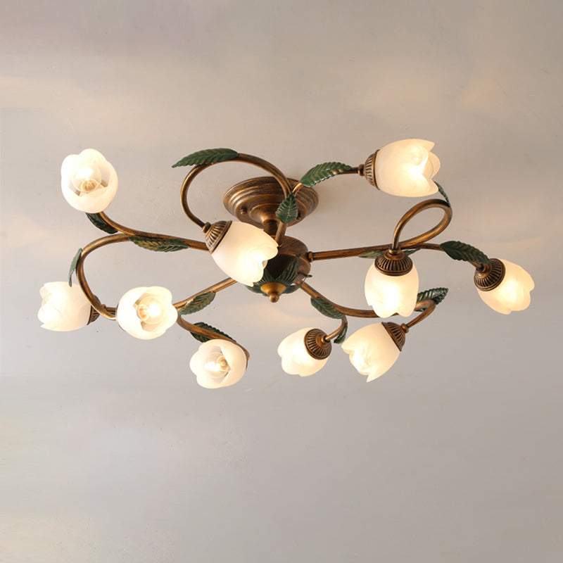 Modern Simple Iron Ceiling Lamp Flower Shape Ceiling Light for Living Room