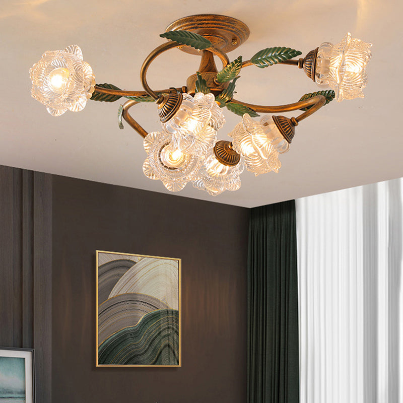 Modern Simple Iron Ceiling Lamp Flower Shape Ceiling Light for Living Room