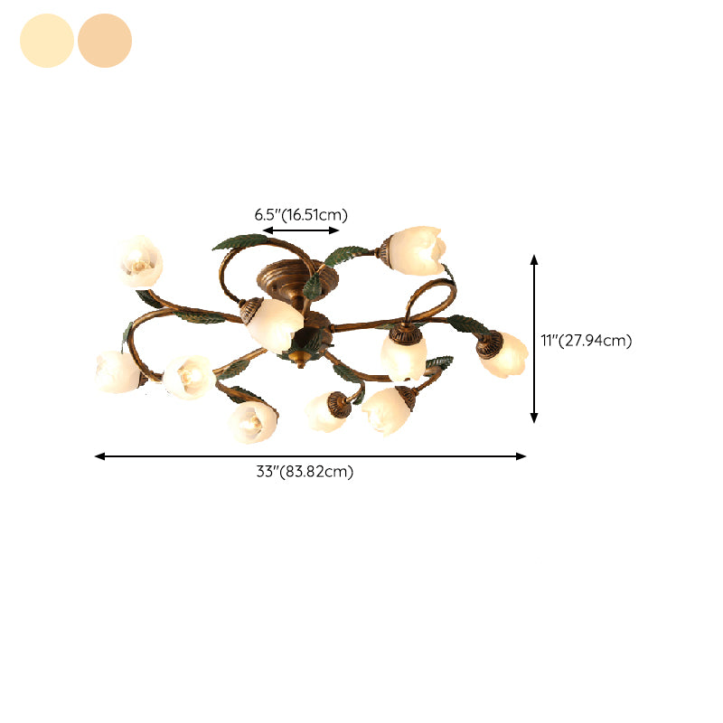 Modern Simple Iron Ceiling Lamp Flower Shape Ceiling Light for Living Room