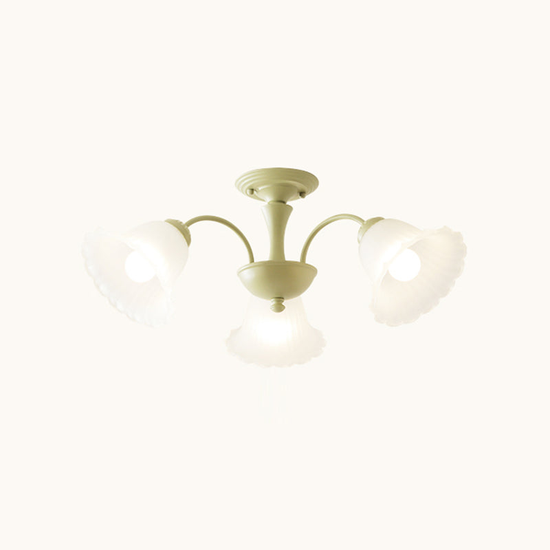 Nordic Style Ceiling Light Green Ceiling Lamp with Glass Shade for Living Room
