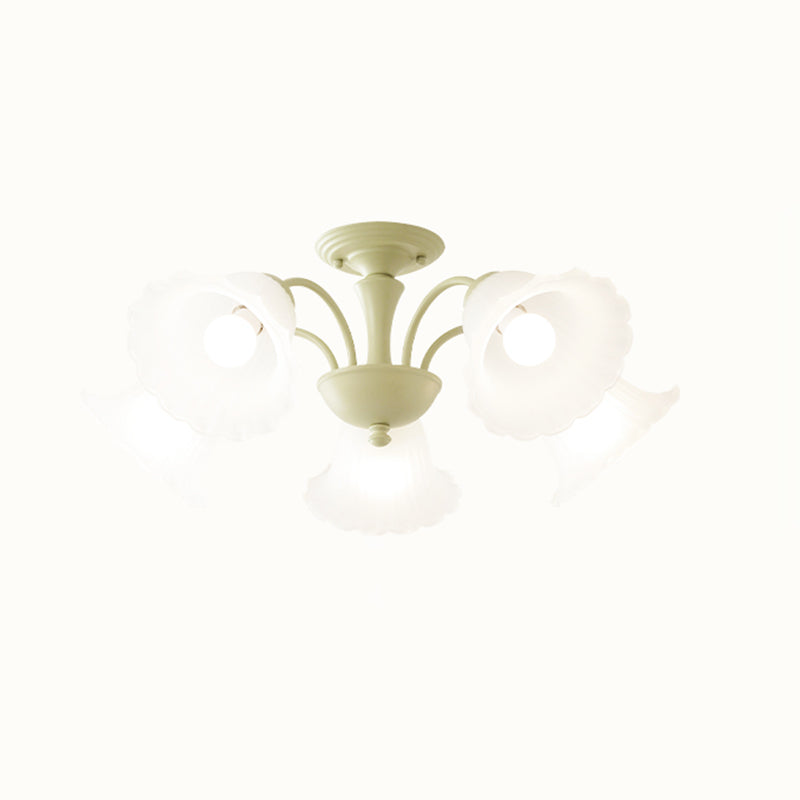 Nordic Style Ceiling Light Green Ceiling Lamp with Glass Shade for Living Room