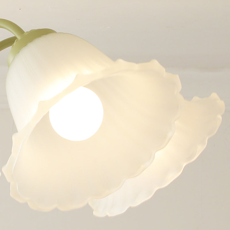 Nordic Style Ceiling Light Green Ceiling Lamp with Glass Shade for Living Room