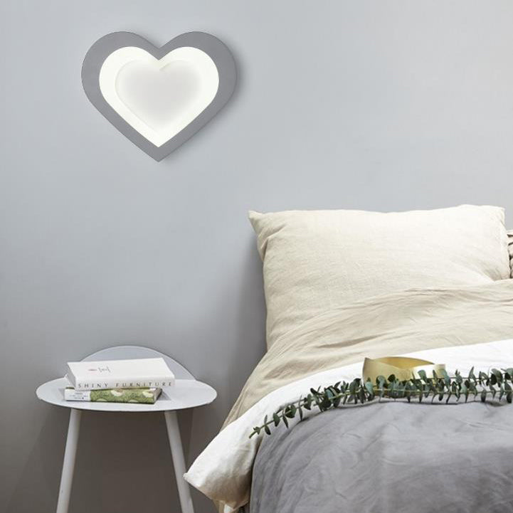 Integrated Led Cartoon Wall Mount Light Modern Simple Acrylic Wall Lighting in White