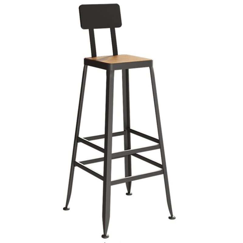 Industrial Metal Bar Stools Low Back Bar Stool with Black Legs