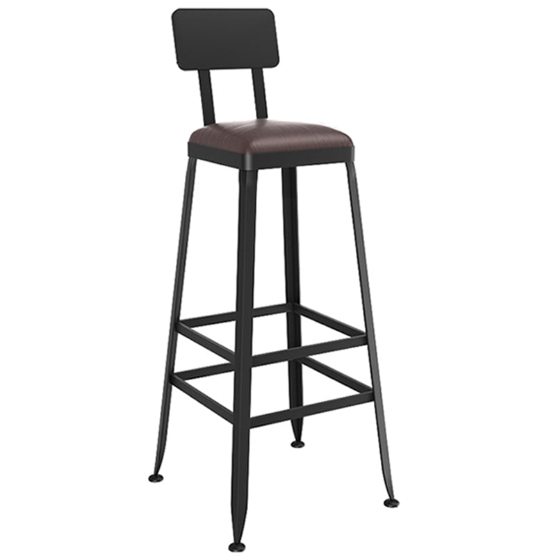 Industrial Metal Bar Stools Low Back Bar Stool with Black Legs