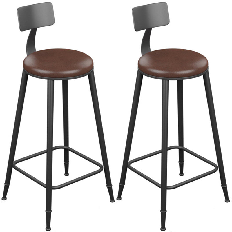 Industrial Metal Bar Stools Low Back Bar Stool with Black Legs