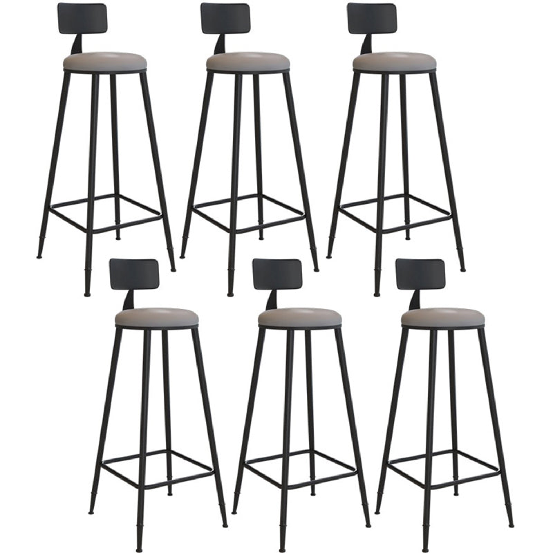 Industrial Metal Bar Stools Low Back Bar Stool with Black Legs