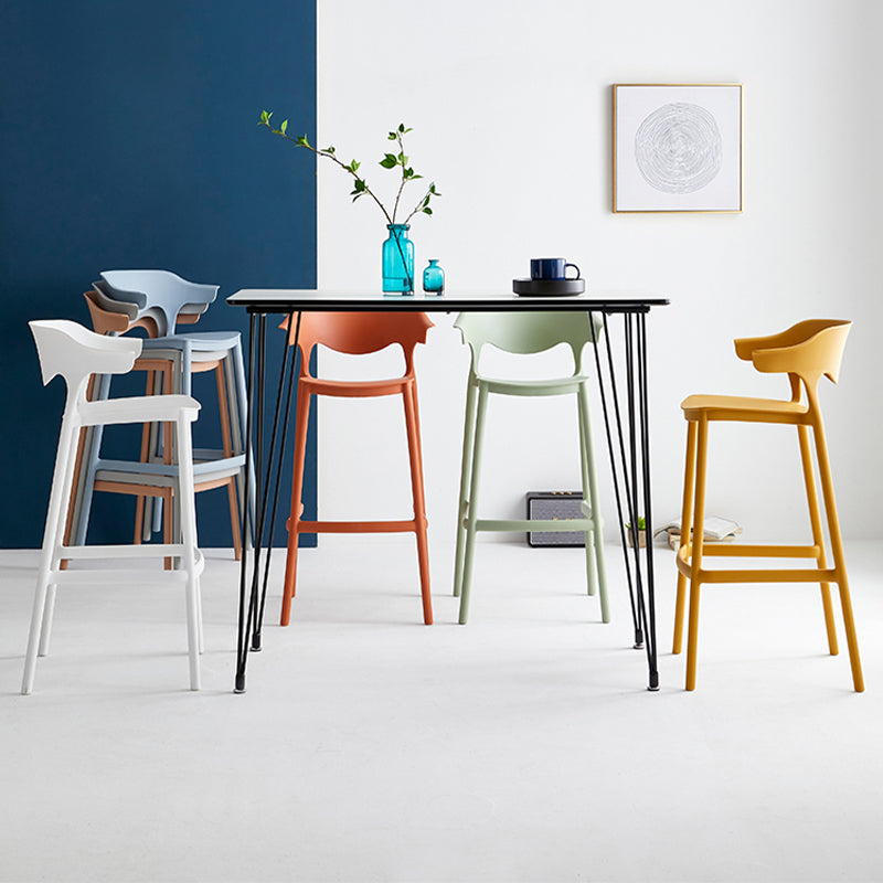 Low Back Indoor Counter Chair Contemporary Acrylic Bar Stools