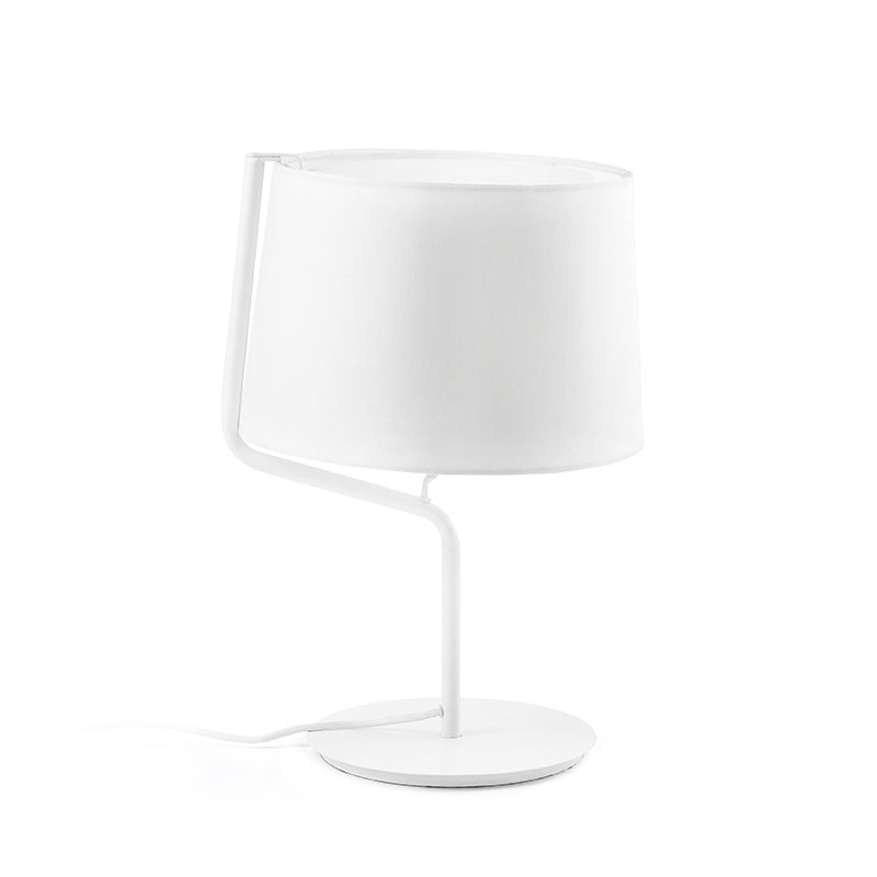 Trommelstofftisch-Beleuchtung minimalistische 1-Licht-weiße Nachtständer mit gebeuterem Arm