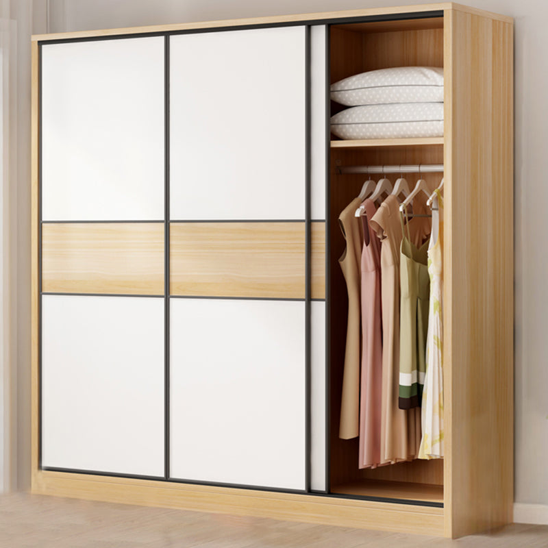 Artificial Wood Wardrobe Freestanding Wardrobe with Sliding Doors for Bedroom