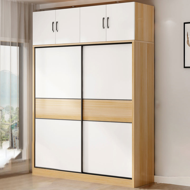 Artificial Wood Wardrobe Freestanding Wardrobe with Sliding Doors for Bedroom