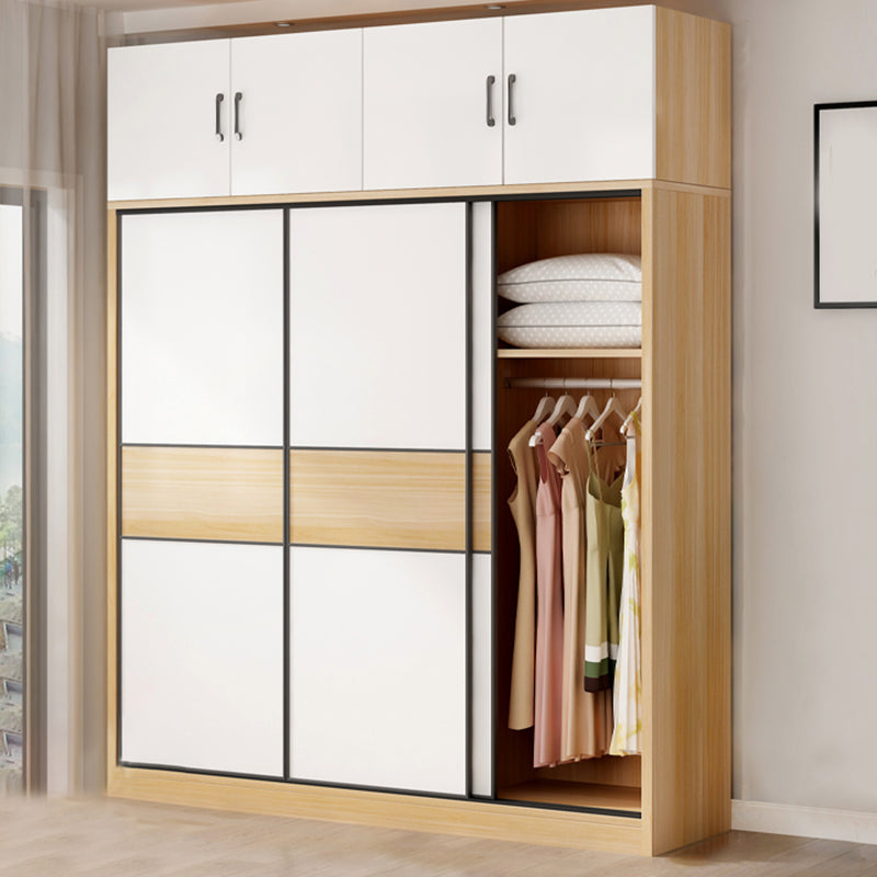 Artificial Wood Wardrobe Freestanding Wardrobe with Sliding Doors for Bedroom