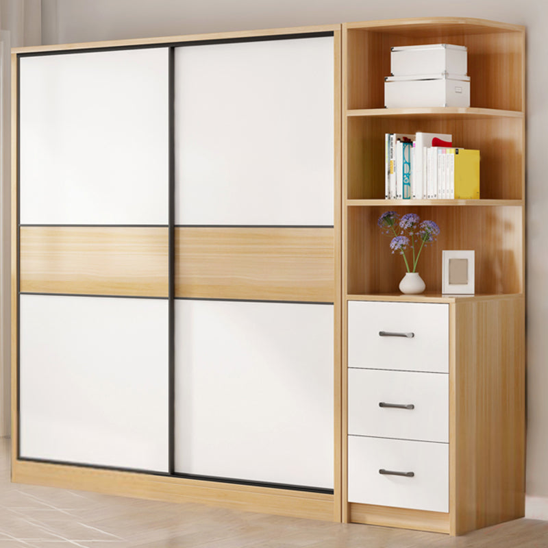 Artificial Wood Wardrobe Freestanding Wardrobe with Sliding Doors for Bedroom