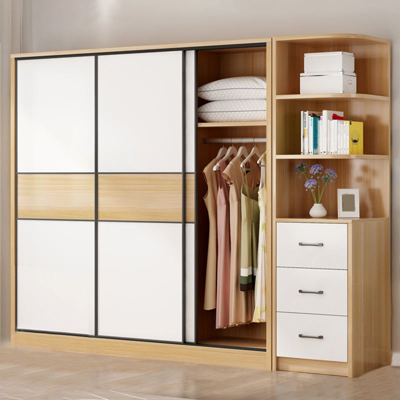 Artificial Wood Wardrobe Freestanding Wardrobe with Sliding Doors for Bedroom