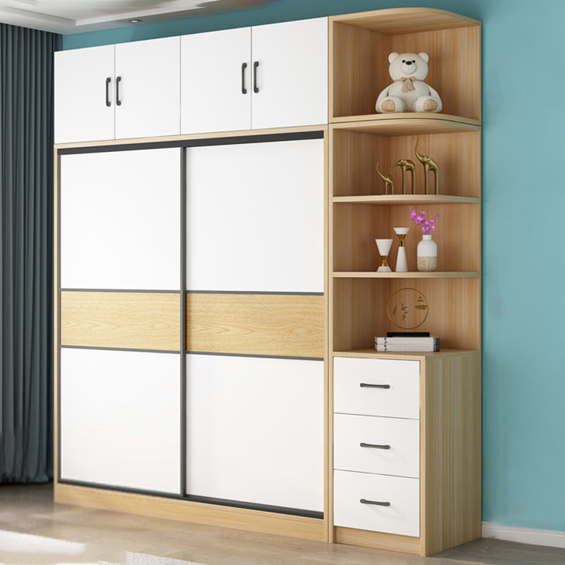 Artificial Wood Wardrobe Freestanding Wardrobe with Sliding Doors for Bedroom