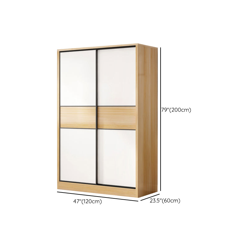 Artificial Wood Wardrobe Freestanding Wardrobe with Sliding Doors for Bedroom