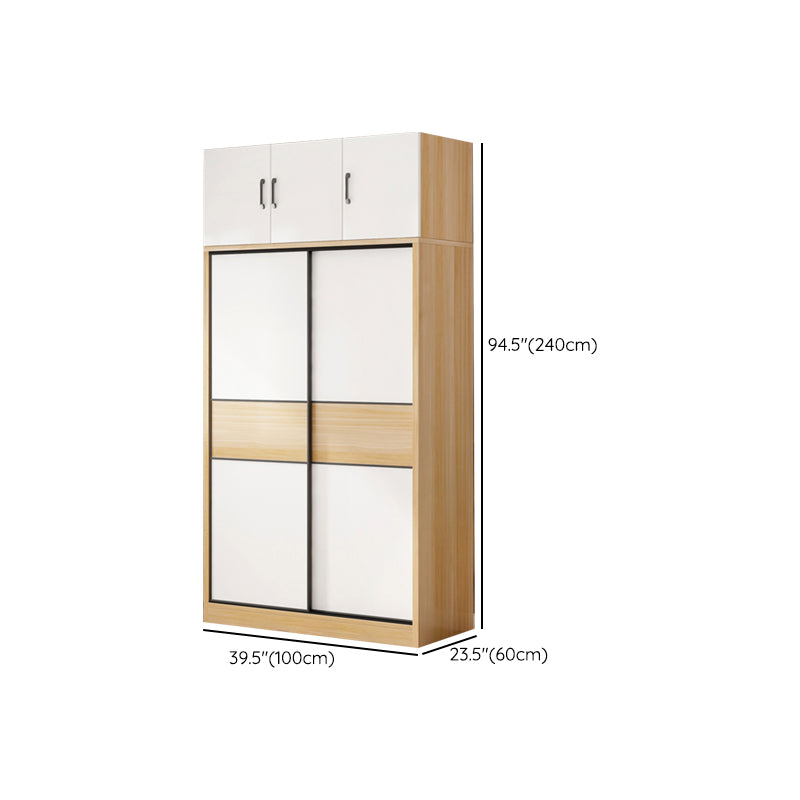 Artificial Wood Wardrobe Freestanding Wardrobe with Sliding Doors for Bedroom