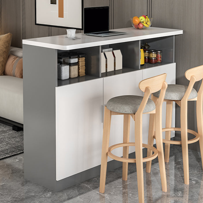 Rectangle Bar Table Wood Dining Table for Kitchen Living Room