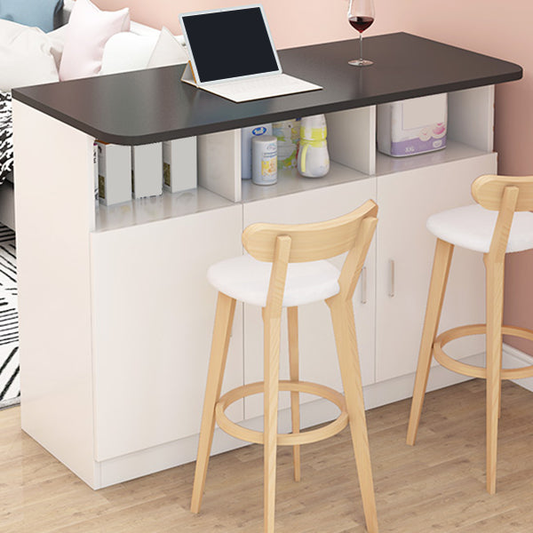 Rectangle Bar Table Wood Dining Table for Kitchen Living Room