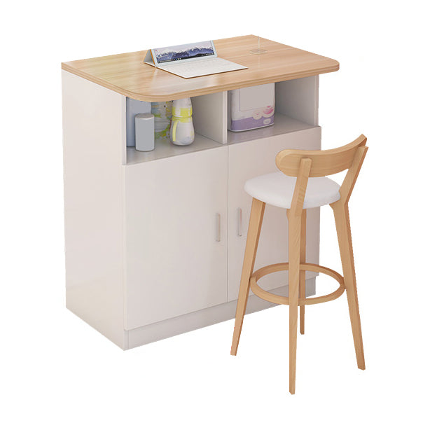 Rectangle Bar Table Wood Dining Table for Kitchen Living Room